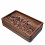 0053585 Домино D6 в резной дубовой шкатулке "ОХОТНИКИ НА ПРИВАЛЕ"  RTD-306.M, фотография 4. Интернет-магазин ЛАВКА ПОДАРКОВ
