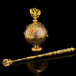 Скипетр и держава с позолотой и фианитами. Златоуст