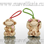 0028330 Сувенир глин/изд ОБЕЗЬЯНА-КОЛОКОЛЬЧИК в ассортименте  ПОДВЕСНОЙ