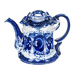 0074885 /№3 Гжель Чайник "Утро №3"Малый  12*17см Авт. Алехин С.С.