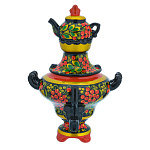 202801 Хохлома Самовар-шкатулка РЯБИНА, h=18 см