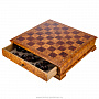Шахматный ларец из березового капа с янтарными фигурами 42х42 см, фотография 10. Интернет-магазин ЛАВКА ПОДАРКОВ