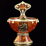 16043-C Янтарь Чаша "Державная" в ПУ Серебро 875* 