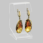 721026/9,33г  Серебро 925* СЕРЬГИ вст.Янтарь р/п