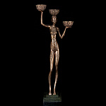 0021419 Бронза Подсвечник "Негритянка" патиниров.