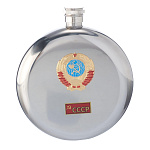 0064573/кругл-Б  Сувенир ФЛЯГА  круглая большая (металл) 