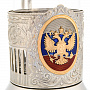 Подстаканник никелированный "Герб РФ. Триколор", фотография 3. Интернет-магазин ЛАВКА ПОДАРКОВ