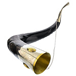 02026/АА/90*12 Рог для вина с чеканкой Большой  Мельхиор, Рог Тура 90см*12см