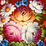 Поднос с авторской росписью "Цветы на бордовом фоне" 47х34 см, фотография 2. Интернет-магазин ЛАВКА ПОДАРКОВ
