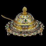 0069343 Златоуст ИКОРНИЦА "АЖУРНАЯ" с эмалью