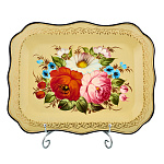 Поднос с авторской росписью "Цветы" 33х25 см