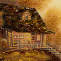 Картина янтарная "Домик лесника" 60х80 см, фотография 2. Интернет-магазин ЛАВКА ПОДАРКОВ
