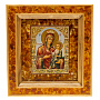 Икона янтарная "Божья Матерь Иверская" 24х26 см, фотография 5. Интернет-магазин ЛАВКА ПОДАРКОВ