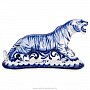 Статуэтка "Свирепый тигр". Гжель, фотография 1. Интернет-магазин ЛАВКА ПОДАРКОВ