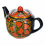 Чайник заварочный 650 мл "Клубника". Хохлома, фотография 1. Интернет-магазин ЛАВКА ПОДАРКОВ