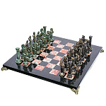 0040654/25*25см  Нат.камень ШАХМАТЫ с фигурами  "Афины" Креноид