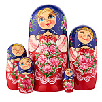 Матрешка "Цветы" 5 мест