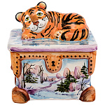 /МАЙОЛИКА  Тигренок на шкатулке 