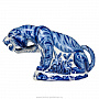 Скульптура "Тигр-охотник". Гжель, фотография 1. Интернет-магазин ЛАВКА ПОДАРКОВ