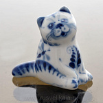 0016356 Гжель Скульптура "Кот" Авт. Алехин С.С.