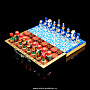 Шахматы дорожные "Гжель-Хохлома", фотография 1. Интернет-магазин ЛАВКА ПОДАРКОВ