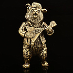 0019222 Бронза Статуэтка "МЕДВЕДЬ с балалайкой" 7см (93522)