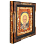 Икона янтарная "Святой Николай Чудотворец" 22х24 см, фотография 3. Интернет-магазин ЛАВКА ПОДАРКОВ