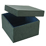 Подарочная упаковка из экокожи зеленая 17х17х10 см, фотография 2. Интернет-магазин ЛАВКА ПОДАРКОВ