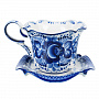 Чайная пара "Колокольчик". Гжель, фотография 1. Интернет-магазин ЛАВКА ПОДАРКОВ
