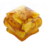 0064834 Янтарь Шкатулка мини квадратная (янтарь, смола)  00-00000861