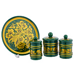 Набор для соусов и специй "Русь-Кудрина" с росписью. Хохлома