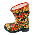 0074052 Хохлома  статуэтка "САПОГ"   керамика вишня