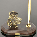 0139198/ручка Бронза Скульптура "Сова-бухгалтер"