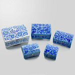 20*14см  Хохлома Шкатулка -сундучок "ЗИМНИЕ ЦВЕТЫ "20*14см Р-21