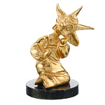 Статуэтка из бронзы и камня "Коза мечтательница"