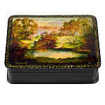 Шкатулка из папье-маше с принтом "Пейзаж. Лето"