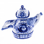 Чайник "Банщик". Гжель, фотография 3. Интернет-магазин ЛАВКА ПОДАРКОВ