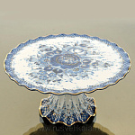 /зол Гжель Тортница Малая в золоте в ассортименте 12*24см Авт. Алехин С.С.