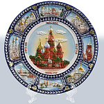 0027702-10см Сувенир ТАРЕЛКА "МОСКВА" настольно/настенная в ассортименте