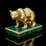 Скульптура на подставке из малахита "Медведь". Златоуст, фотография 1. Интернет-магазин ЛАВКА ПОДАРКОВ