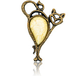 0045190/1337.4 Брошь Кошка Капля (белый)