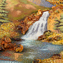 Картина янтарная "У лесного водопада" 60х80 см, фотография 4. Интернет-магазин ЛАВКА ПОДАРКОВ