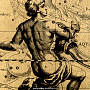 Картина на сусальном золоте "Знак зодиака. Водолей" 32х32 см, фотография 3. Интернет-магазин ЛАВКА ПОДАРКОВ