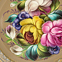 Поднос с авторской росписью "Цветы" 21 см, фотография 1. Интернет-магазин ЛАВКА ПОДАРКОВ