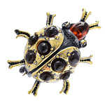 0045054/1214.4 Брошь Божья коровка на счастье (коньячный)