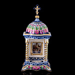 3665/ст Гжель КИОТ настольный "СПИРИДОН ТРИМИФУНДСКИЙ" 16*34см