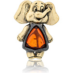 0071535/2621.4 Брошь Слоник (коньячный)