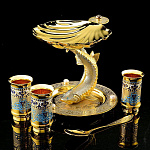 12192/НФ Златоуст Икорница в наборе "Белуга" Эмаль