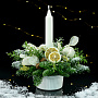 Новогодняя композиция со свечой в кружке, фотография 1. Интернет-магазин ЛАВКА ПОДАРКОВ
