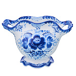 Салфетница фарфоровая с росписью "Семейная". Гжель